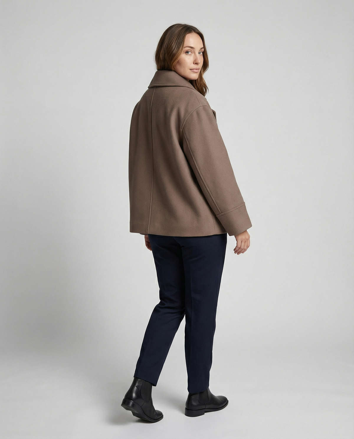Veste courte pour femme | Col montant à double boutonnage
