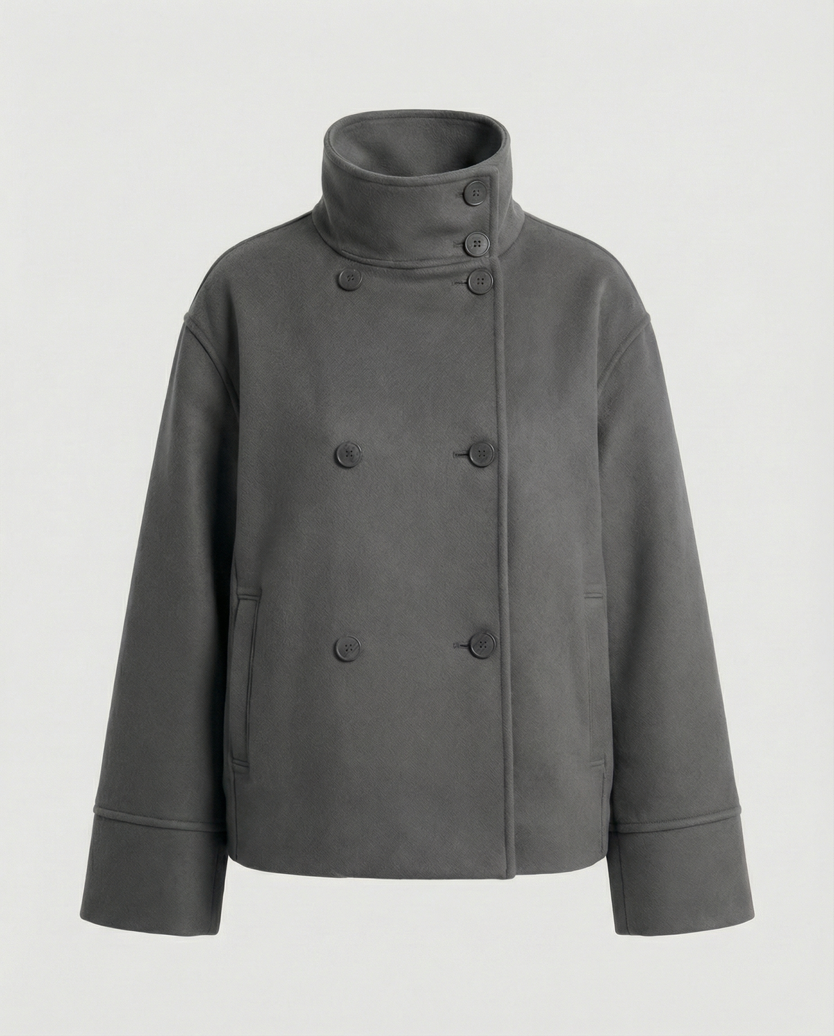 Veste courte pour femme | Col montant à double boutonnage