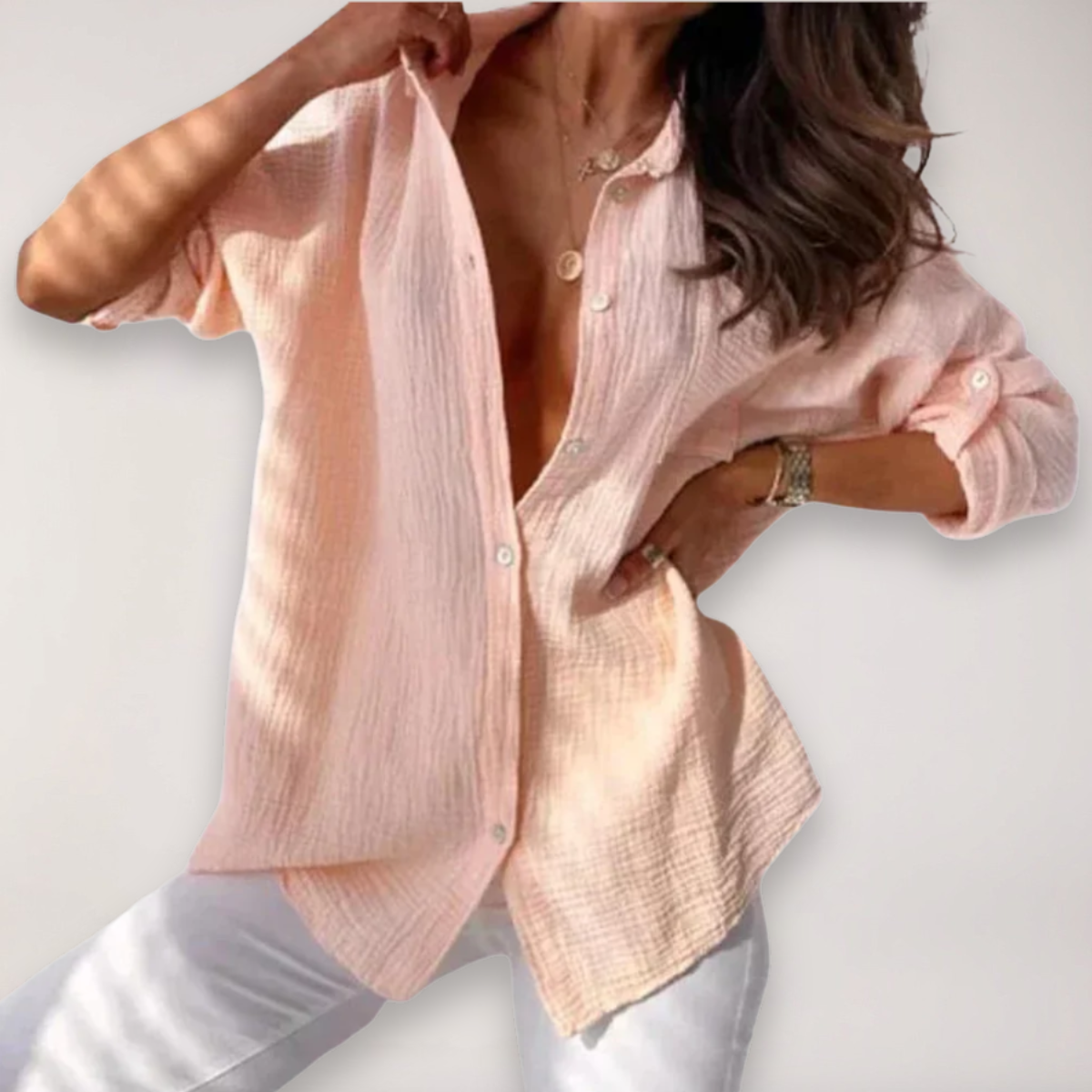 Oversized Button-Up Shirt in Soft Cotton