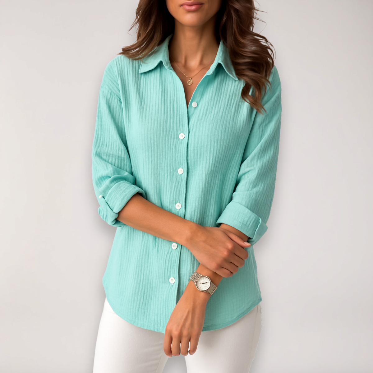 Oversized Button-Up Shirt in Soft Cotton