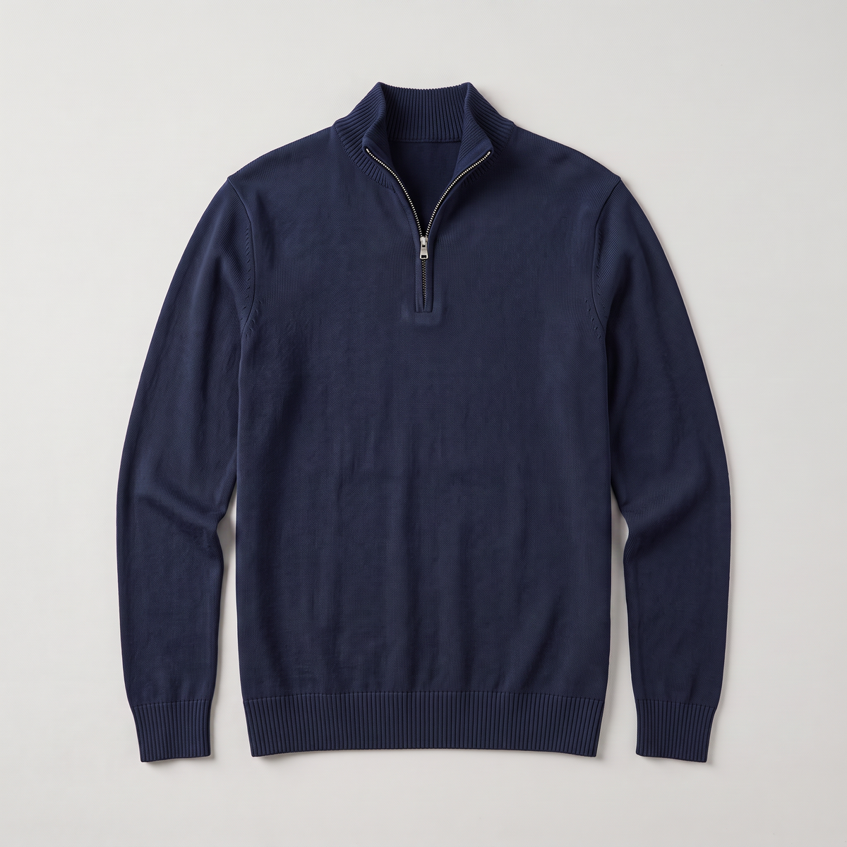 Men’s Half-Zip Knitted Jumper with Stand Collar