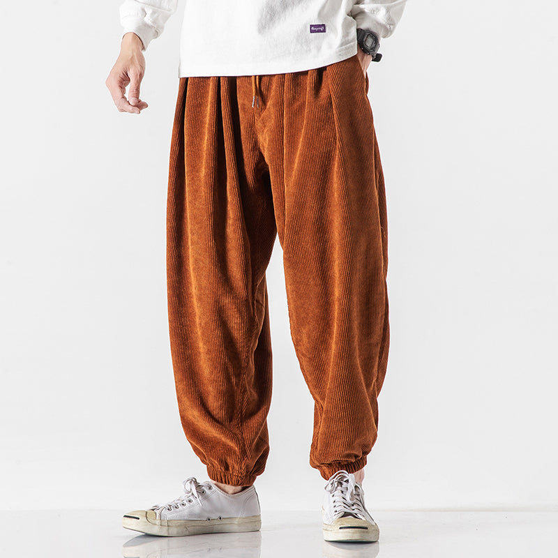 Jogger en velours côtelé coupe ample pour homme