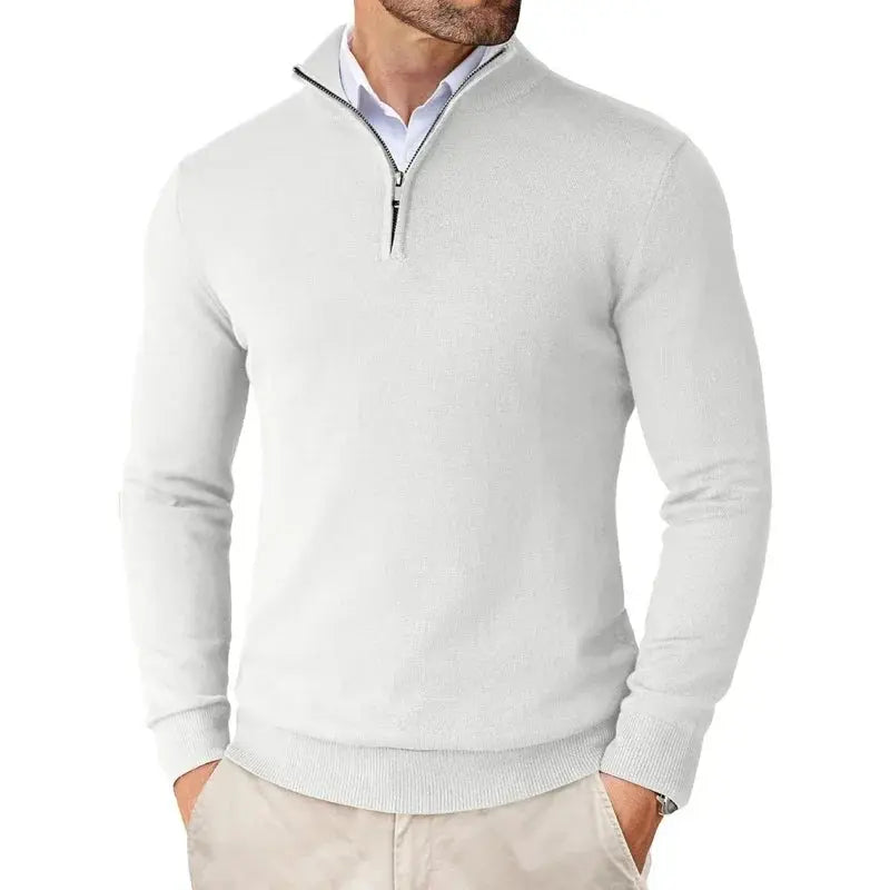Men’s Half-Zip Jumper with Ribbed Trim
