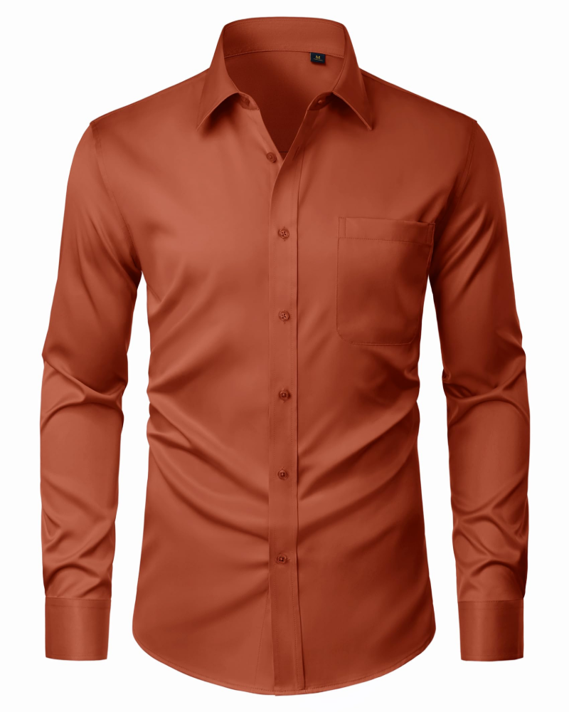 Men's Regular Fit Long Sleeve Dress Shirt