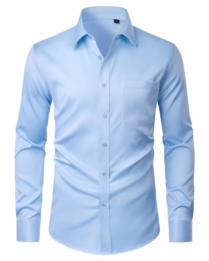 Men's Regular Fit Long Sleeve Dress Shirt