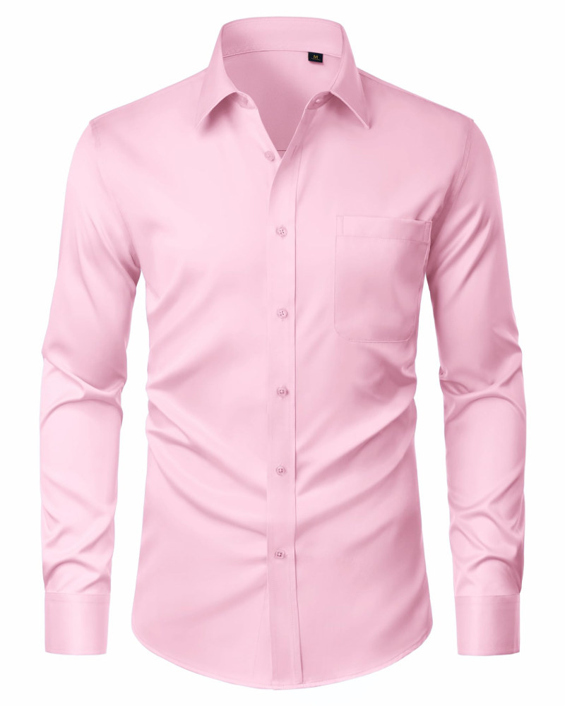 Men's Regular Fit Long Sleeve Dress Shirt