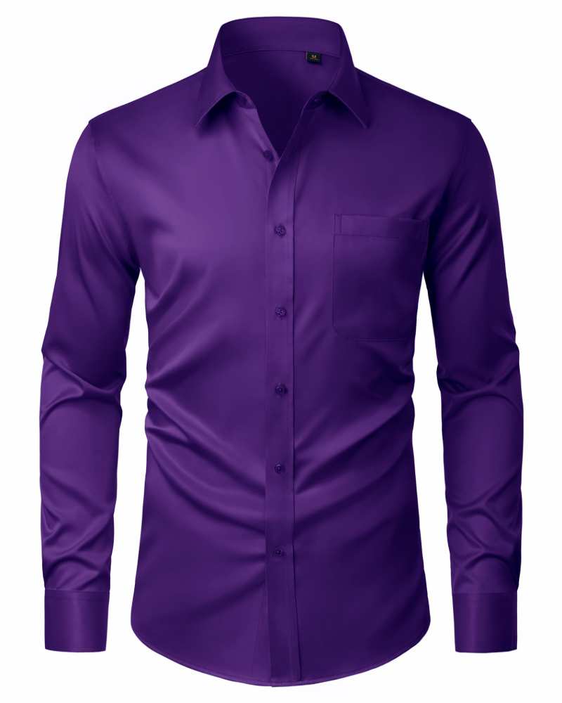 Men's Regular Fit Long Sleeve Dress Shirt