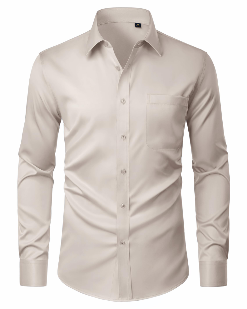 Men's Regular Fit Long Sleeve Dress Shirt