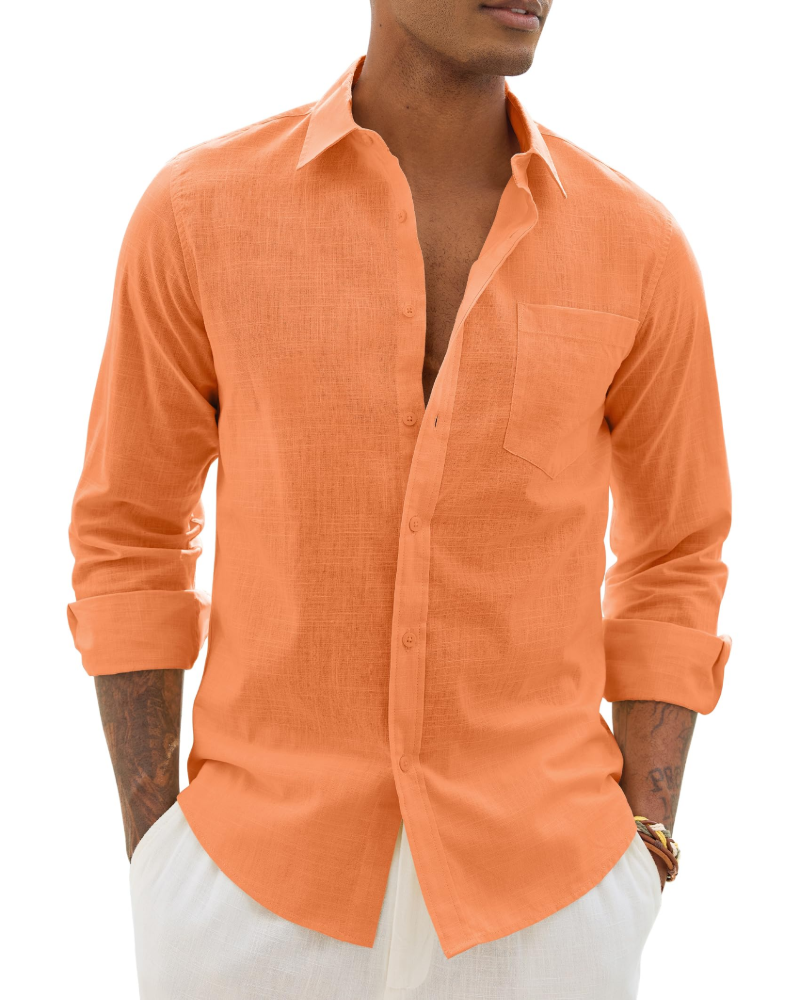 Men's Relaxed Fit Linen Blend Shirt