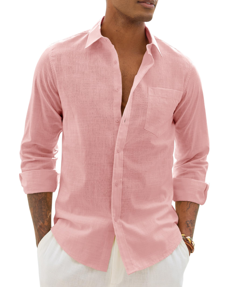 Men's Relaxed Fit Linen Blend Shirt