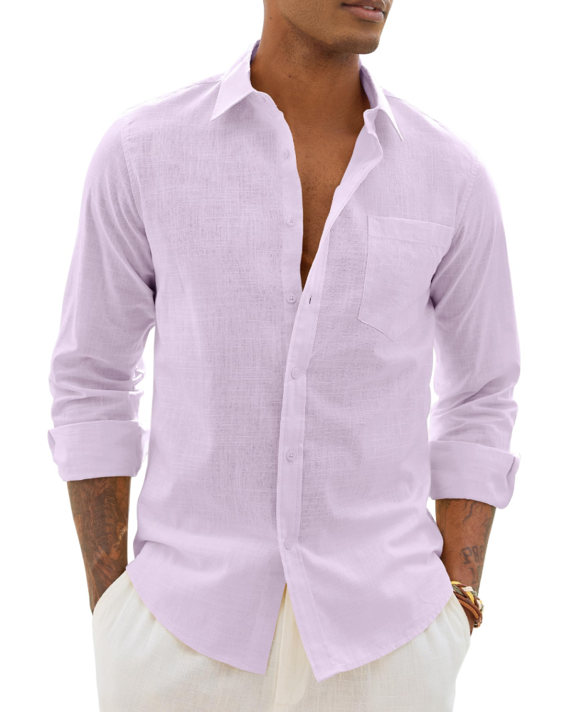 Men's Relaxed Fit Linen Blend Shirt