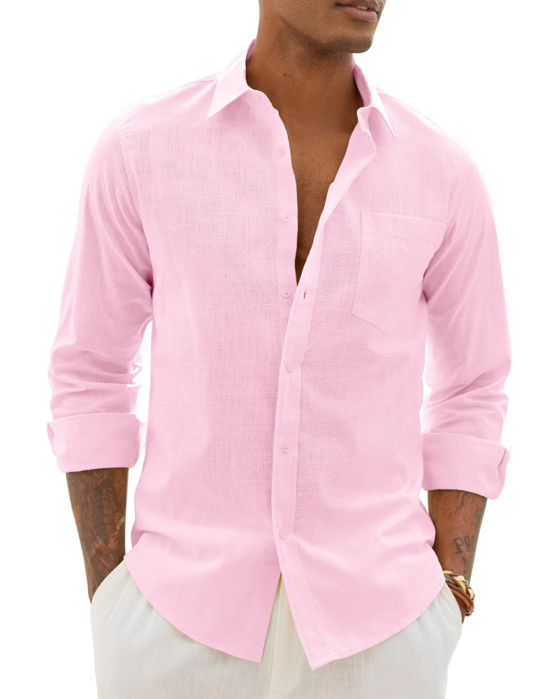 Men's Relaxed Fit Linen Blend Shirt