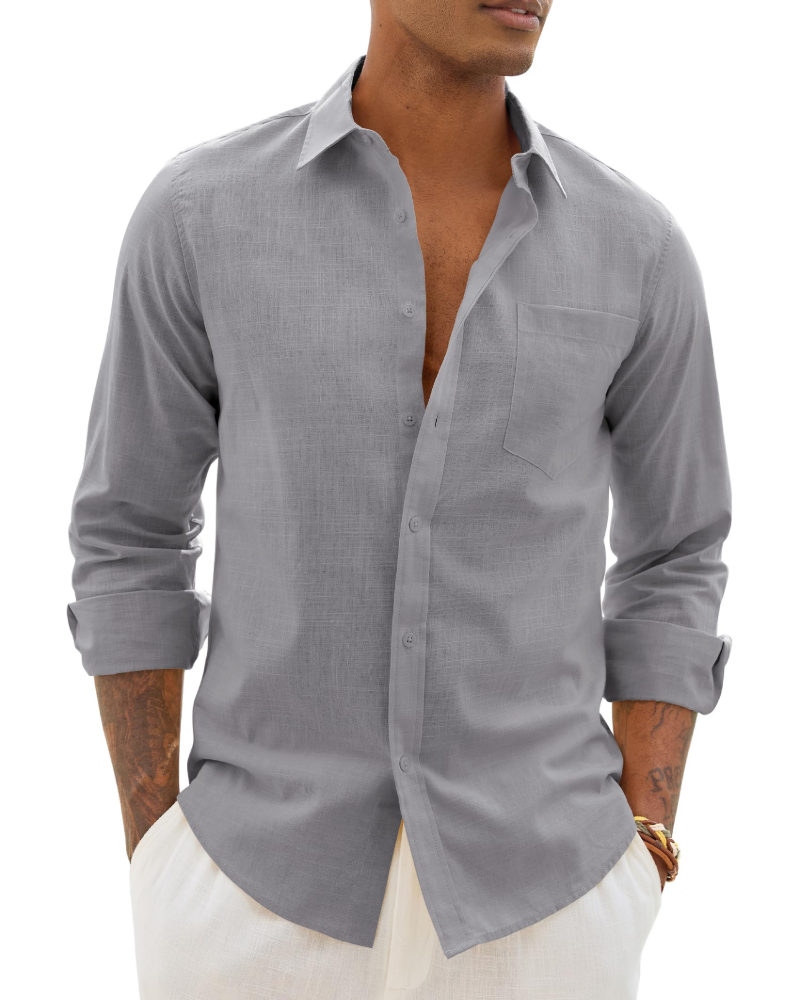 Men's Relaxed Fit Linen Blend Shirt