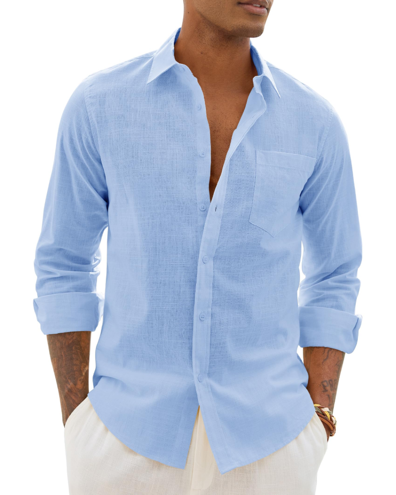 Men's Relaxed Fit Linen Blend Shirt