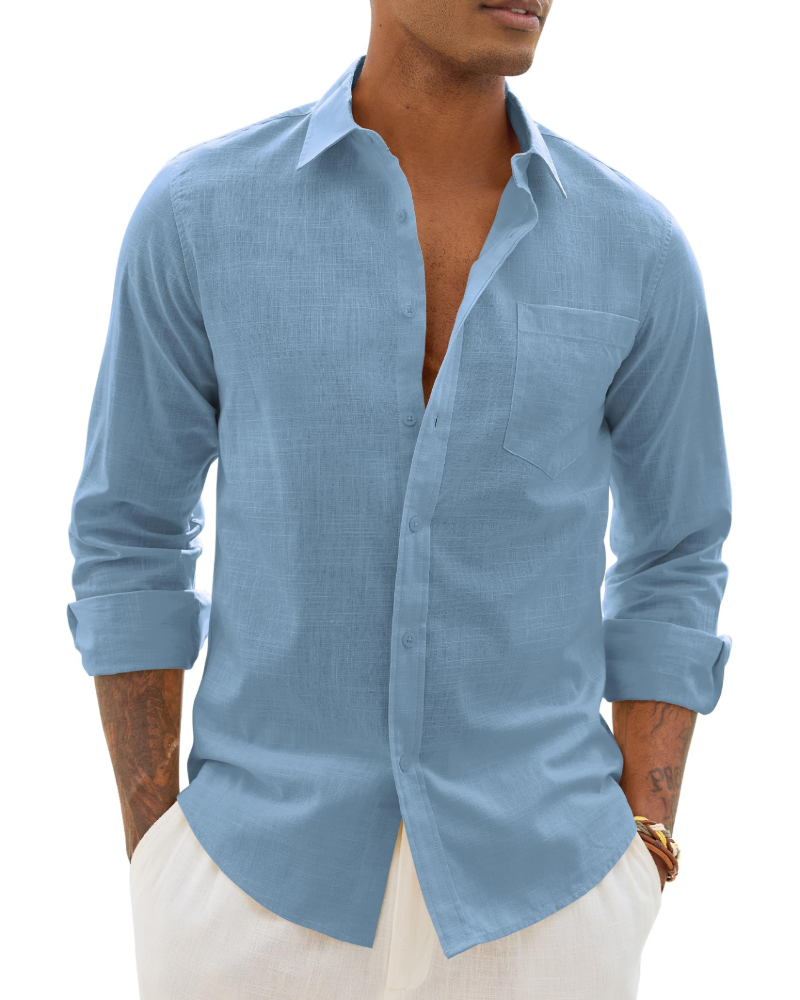 Men's Relaxed Fit Linen Blend Shirt