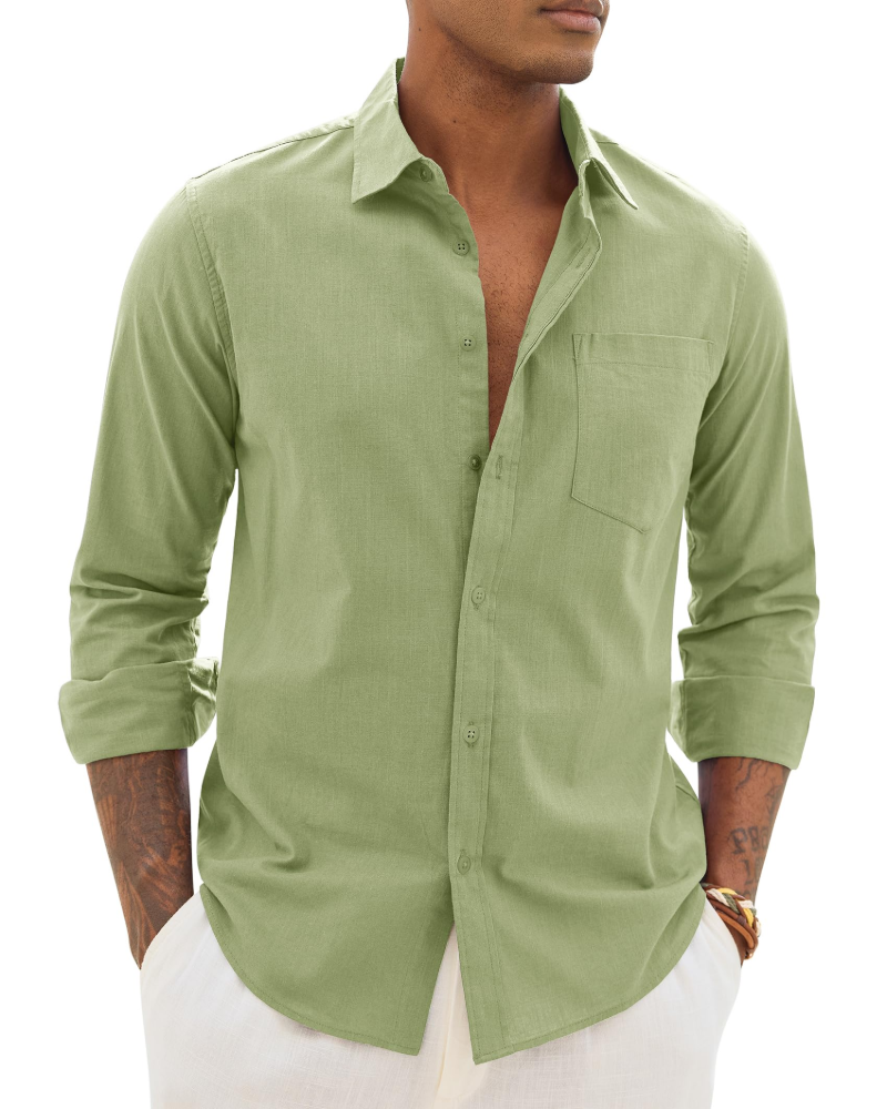 Men's Relaxed Fit Linen Blend Shirt