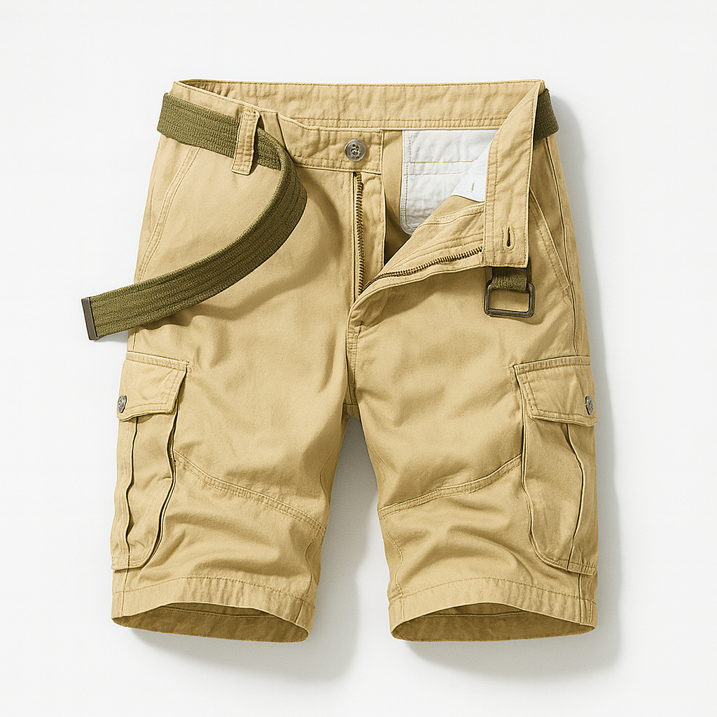 Men's Cargo Shorts with Utility Pockets & Belt