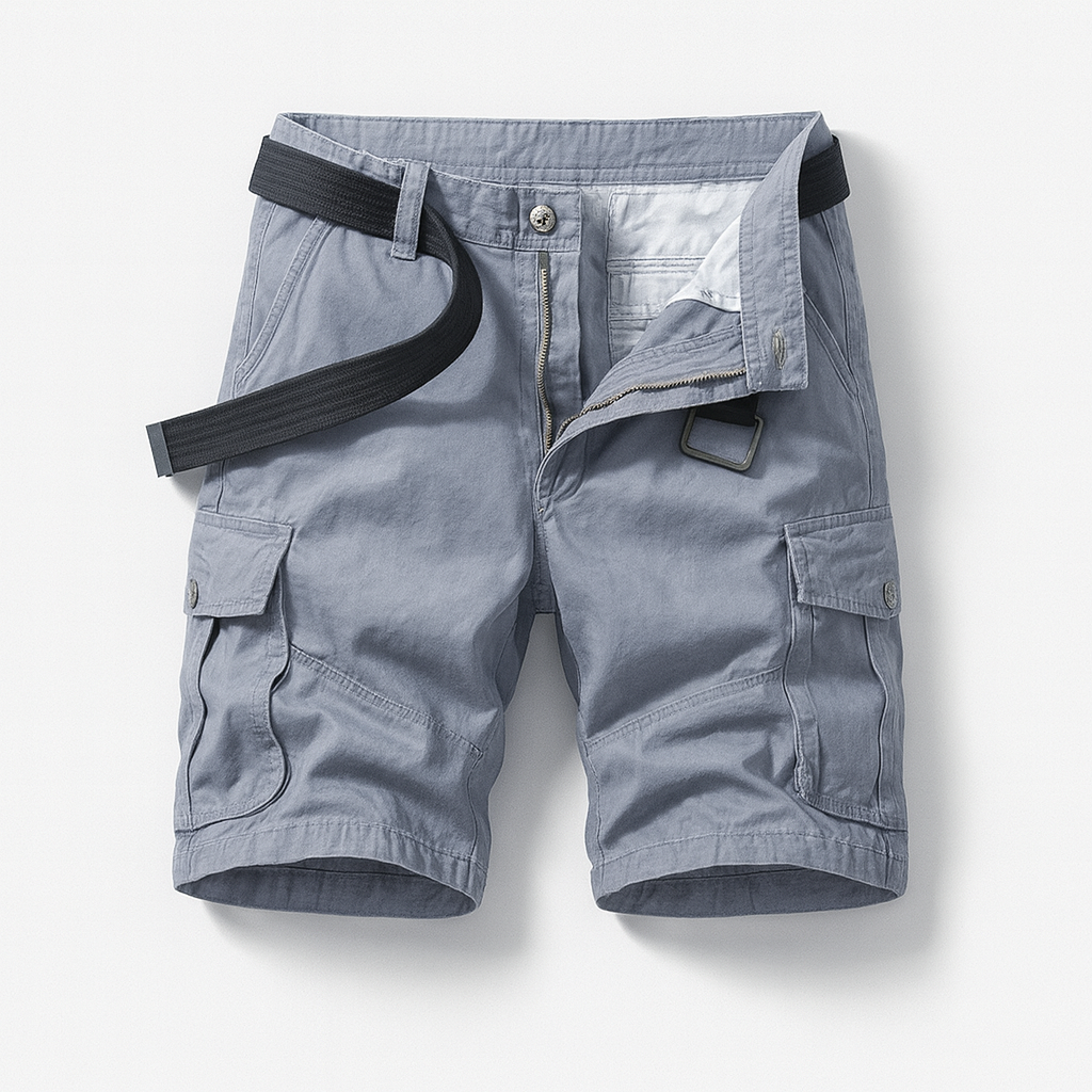 Men's Cargo Shorts with Utility Pockets & Belt