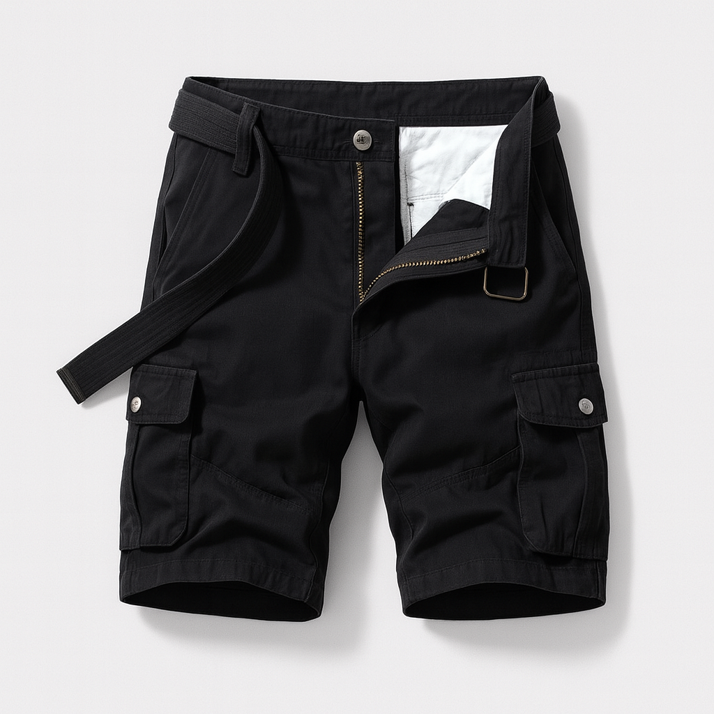 Men's Cargo Shorts with Utility Pockets & Belt