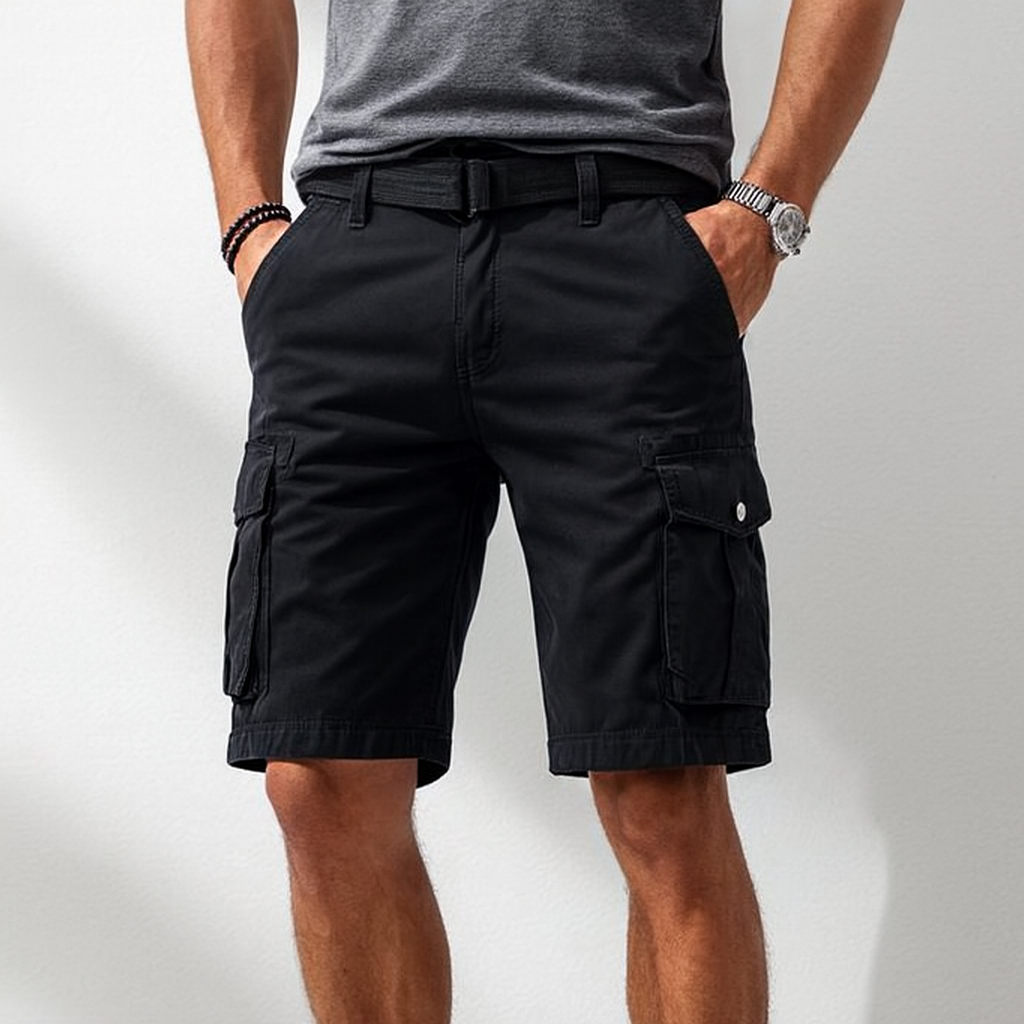 Men's Cargo Shorts with Utility Pockets & Belt