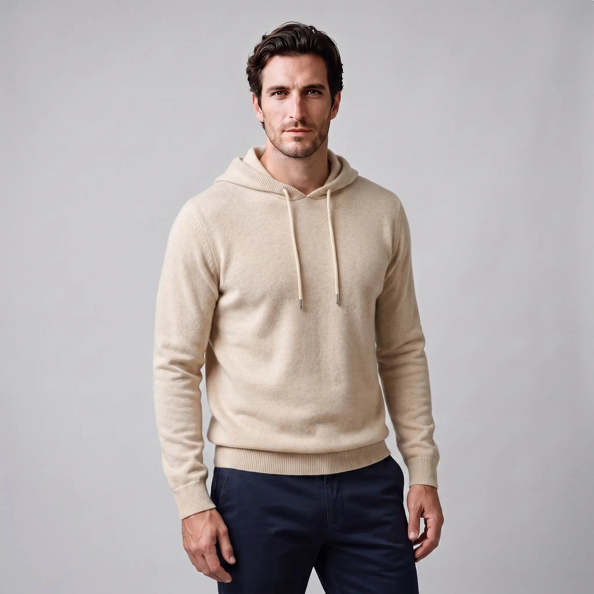 Men's Smart Casual Hoodie | Ribbed Cuffs & Hem