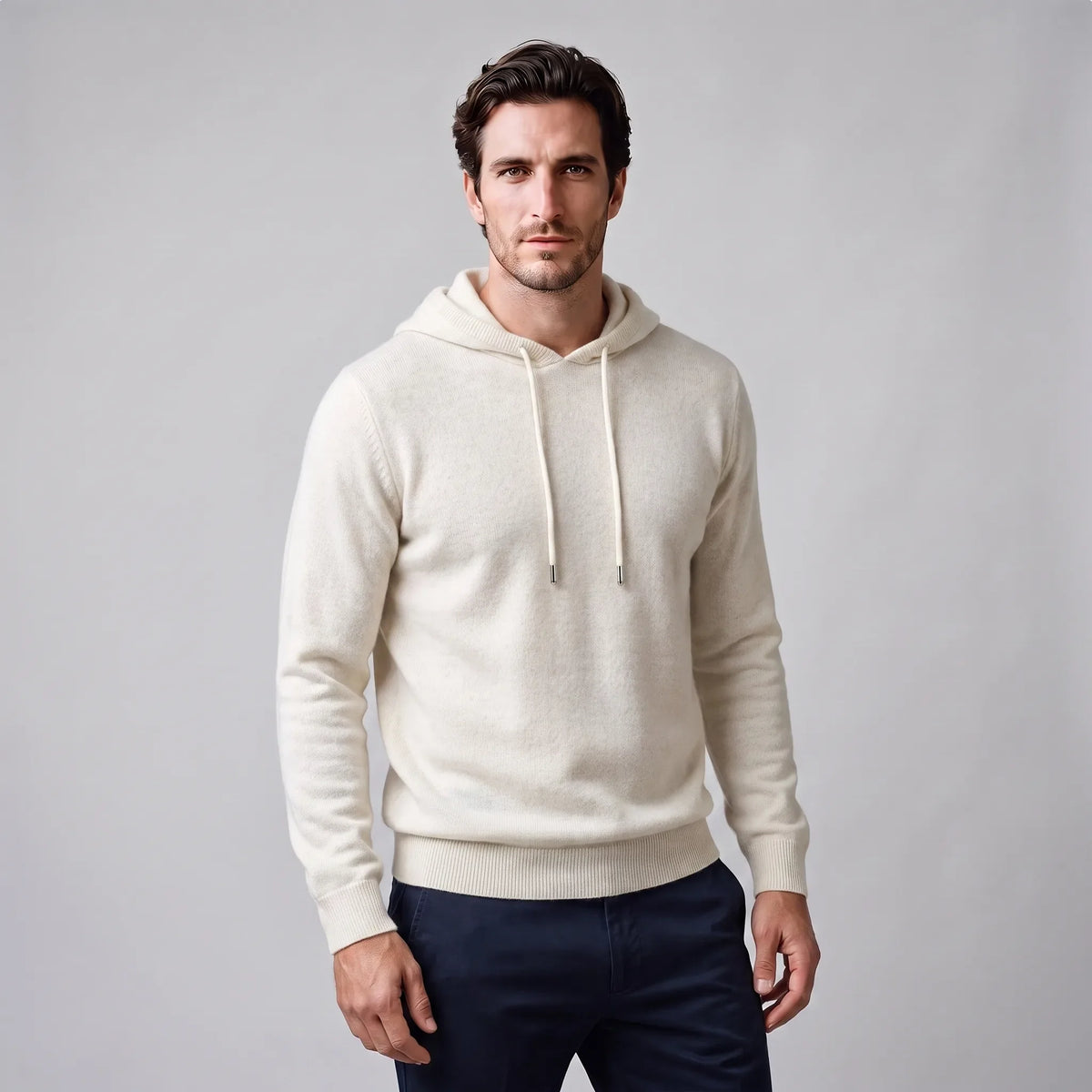 Men's Smart Casual Hoodie | Ribbed Cuffs & Hem
