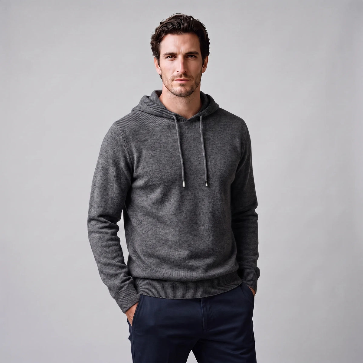 Men's Smart Casual Hoodie | Ribbed Cuffs & Hem
