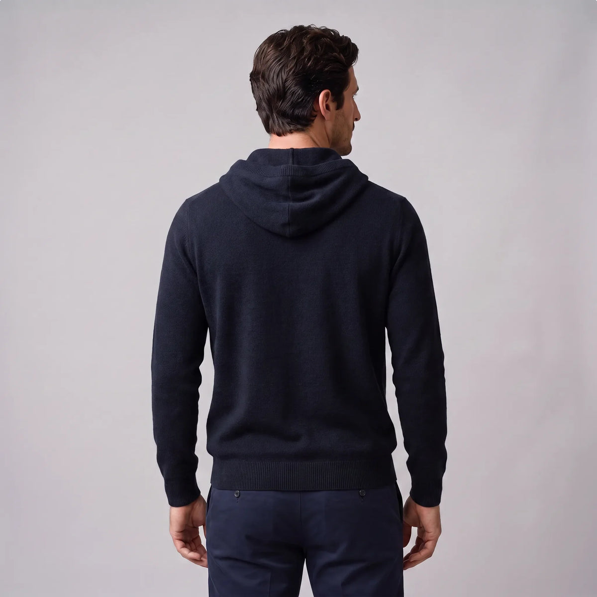 Men's Smart Casual Hoodie | Ribbed Cuffs & Hem