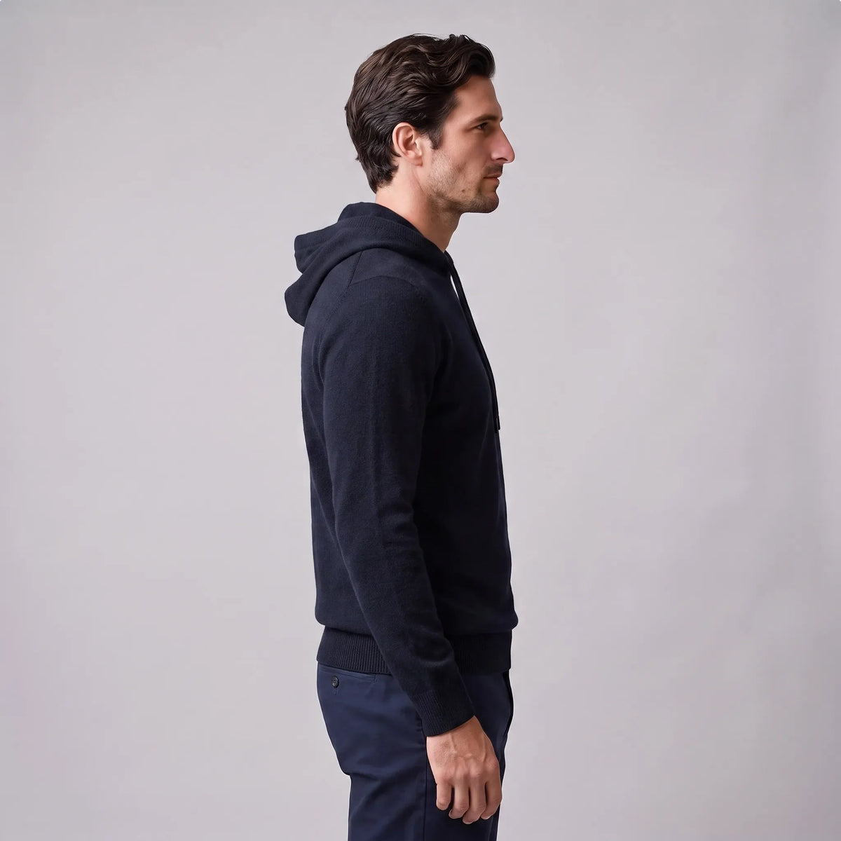 Men's Smart Casual Hoodie | Ribbed Cuffs & Hem