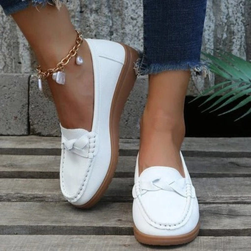 Women’s Slip-On Loafers with Woven Strap