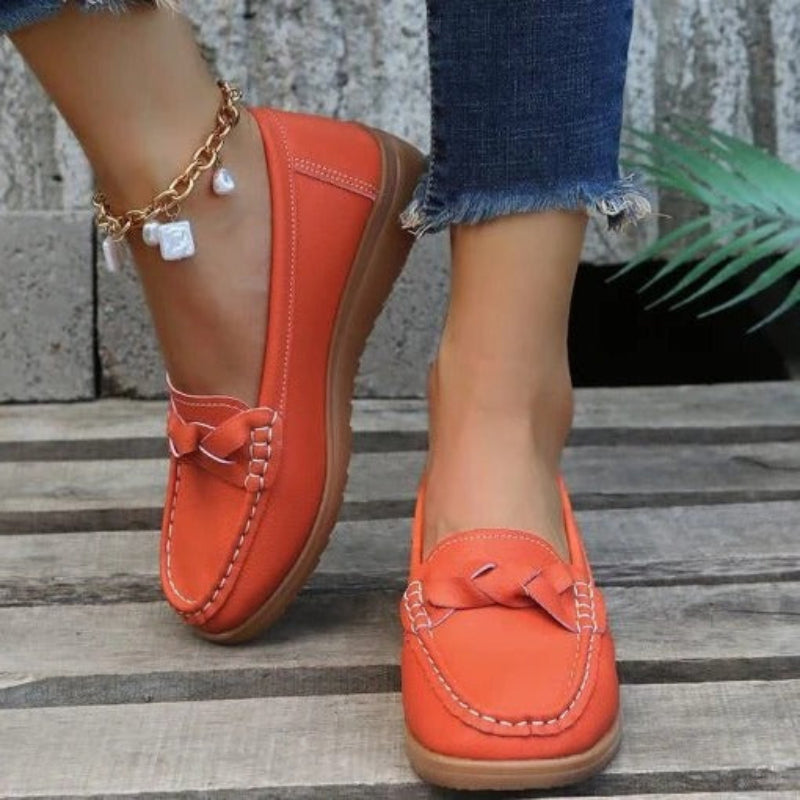 Women’s Slip-On Loafers with Woven Strap