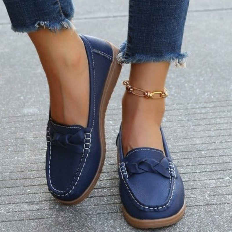 Women’s Slip-On Loafers with Woven Strap