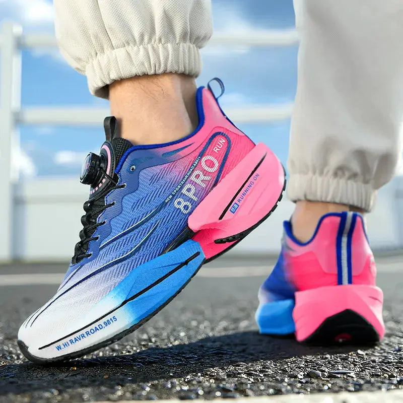Chunky Sole Running Trainers with Mesh Upper