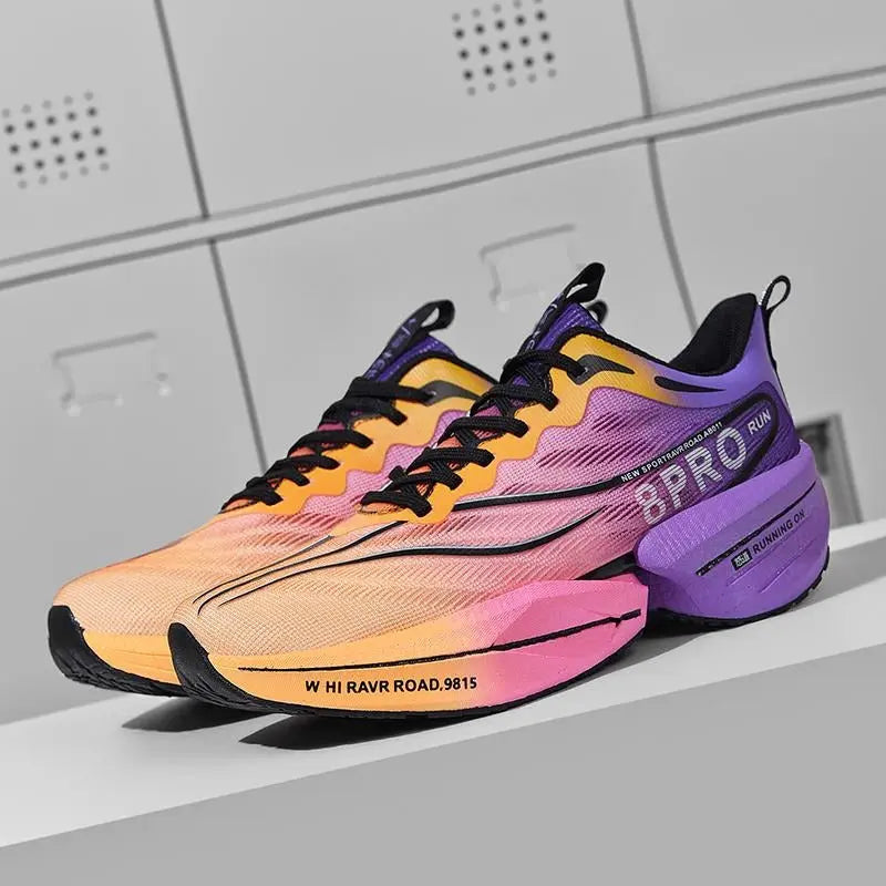Chunky Sole Running Trainers with Mesh Upper