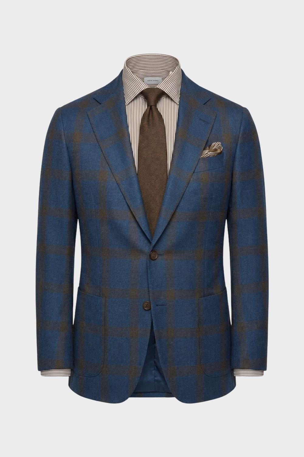 Men's Checked Blazer with Notch Lapel