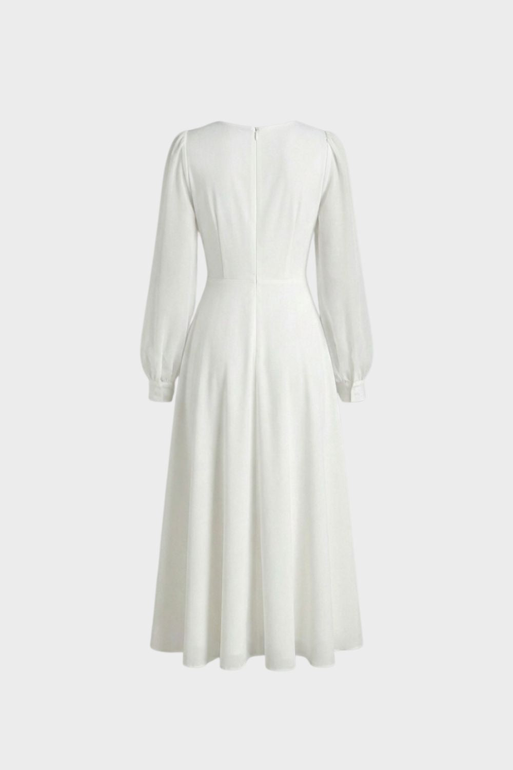 Chiffon Midi Dress with Long Sleeves