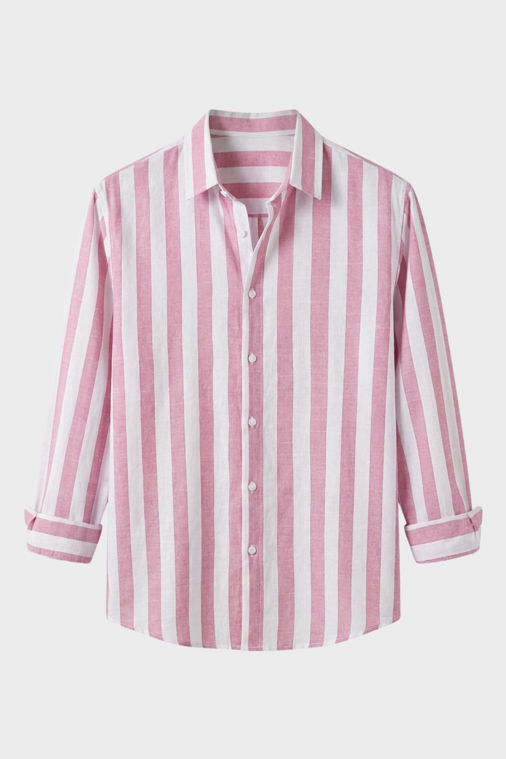 Men's Striped Linen Shirt with Button Front