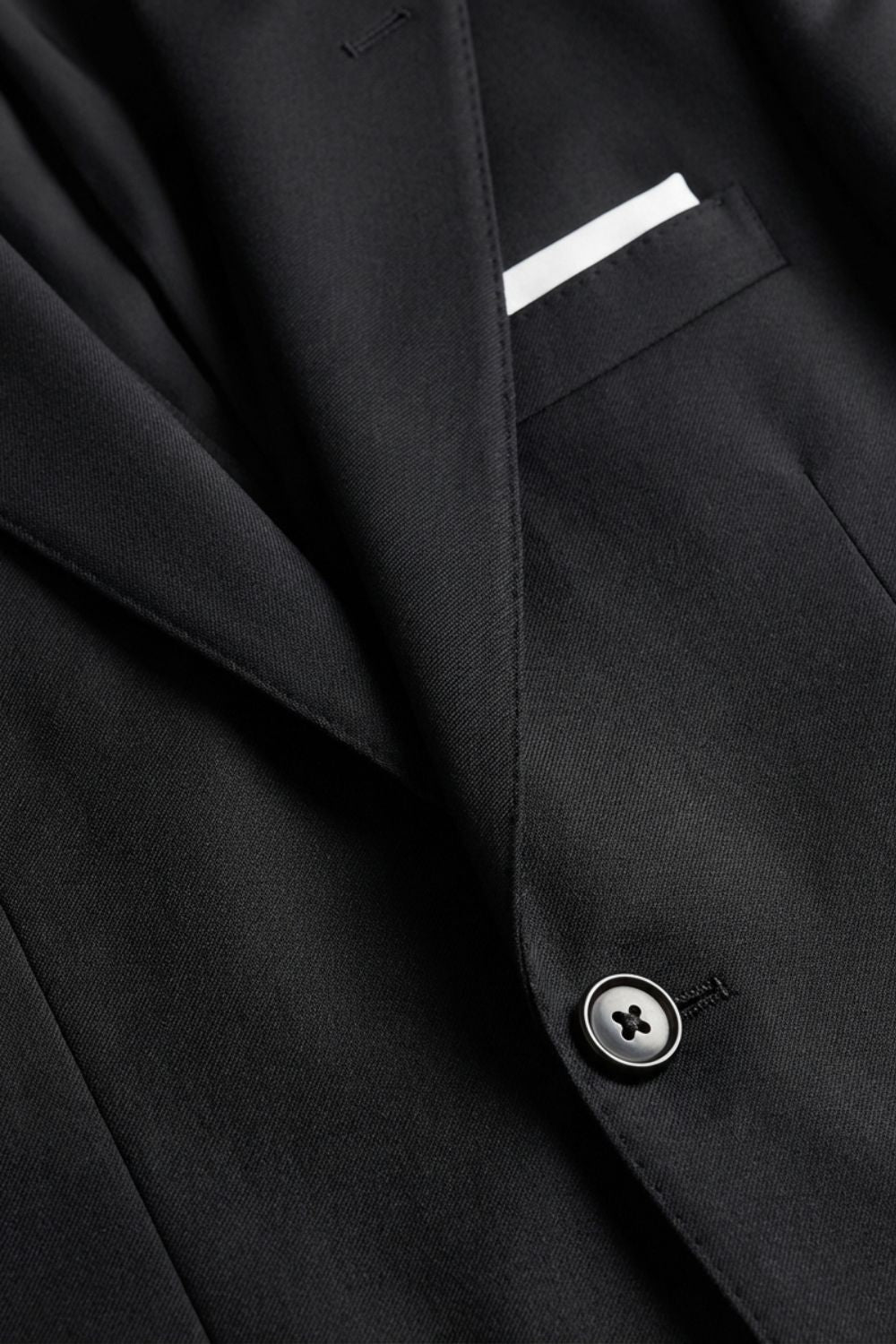 Three-Piece Wool-Blend Suit with Pocket Square