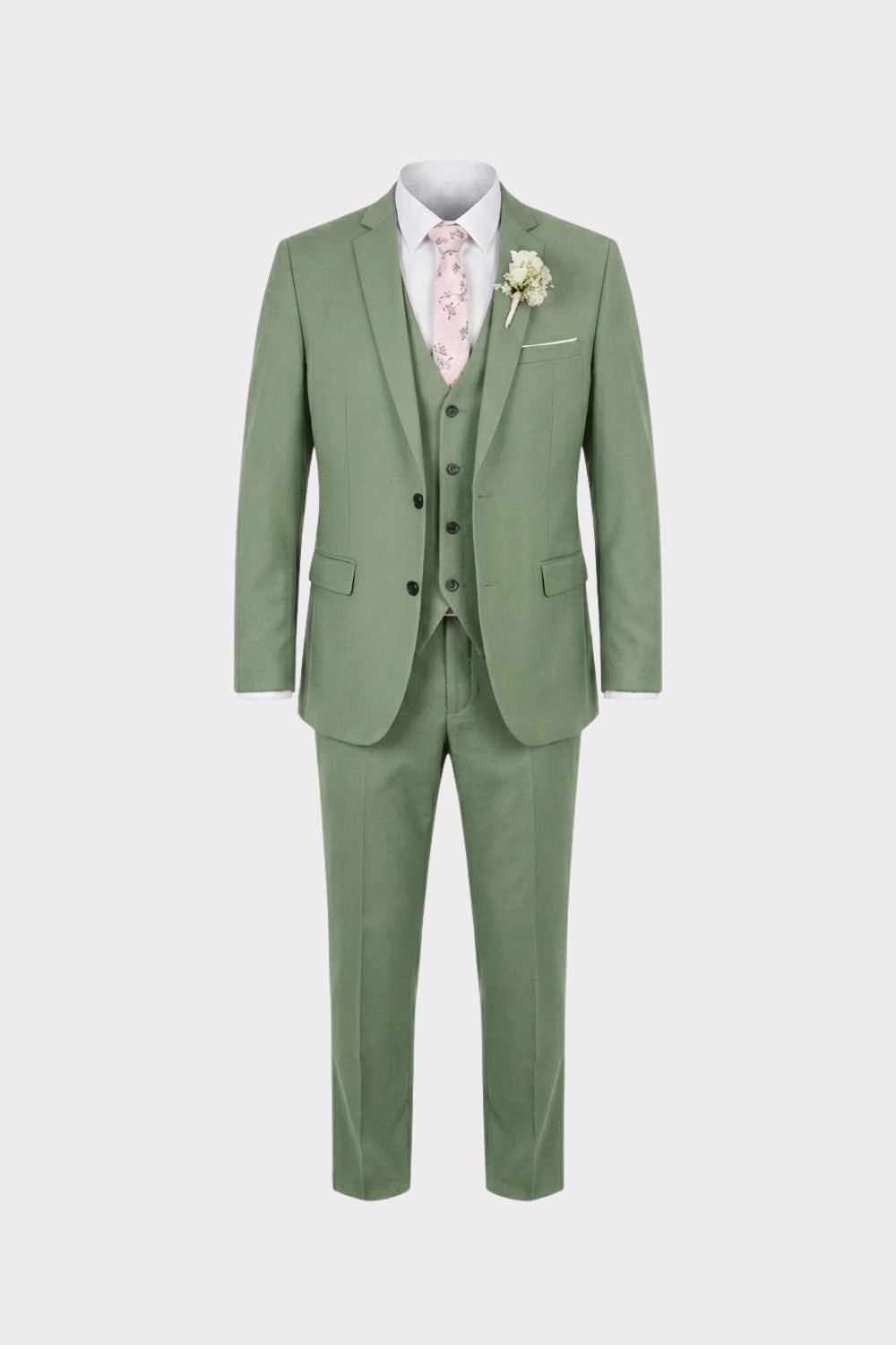 Tailored Three-Piece Suit with Notch Lapel