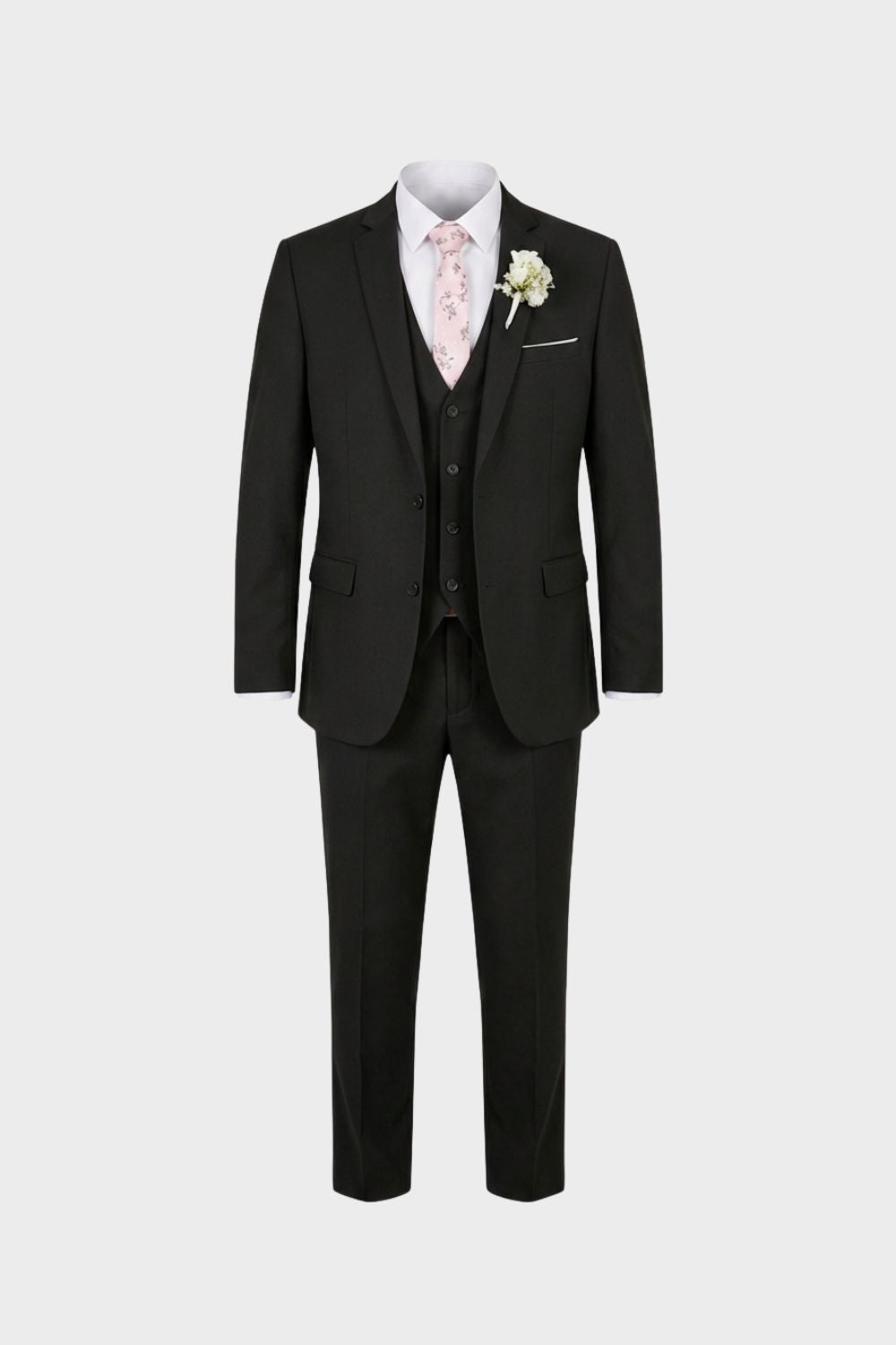 Tailored Three-Piece Suit with Notch Lapel