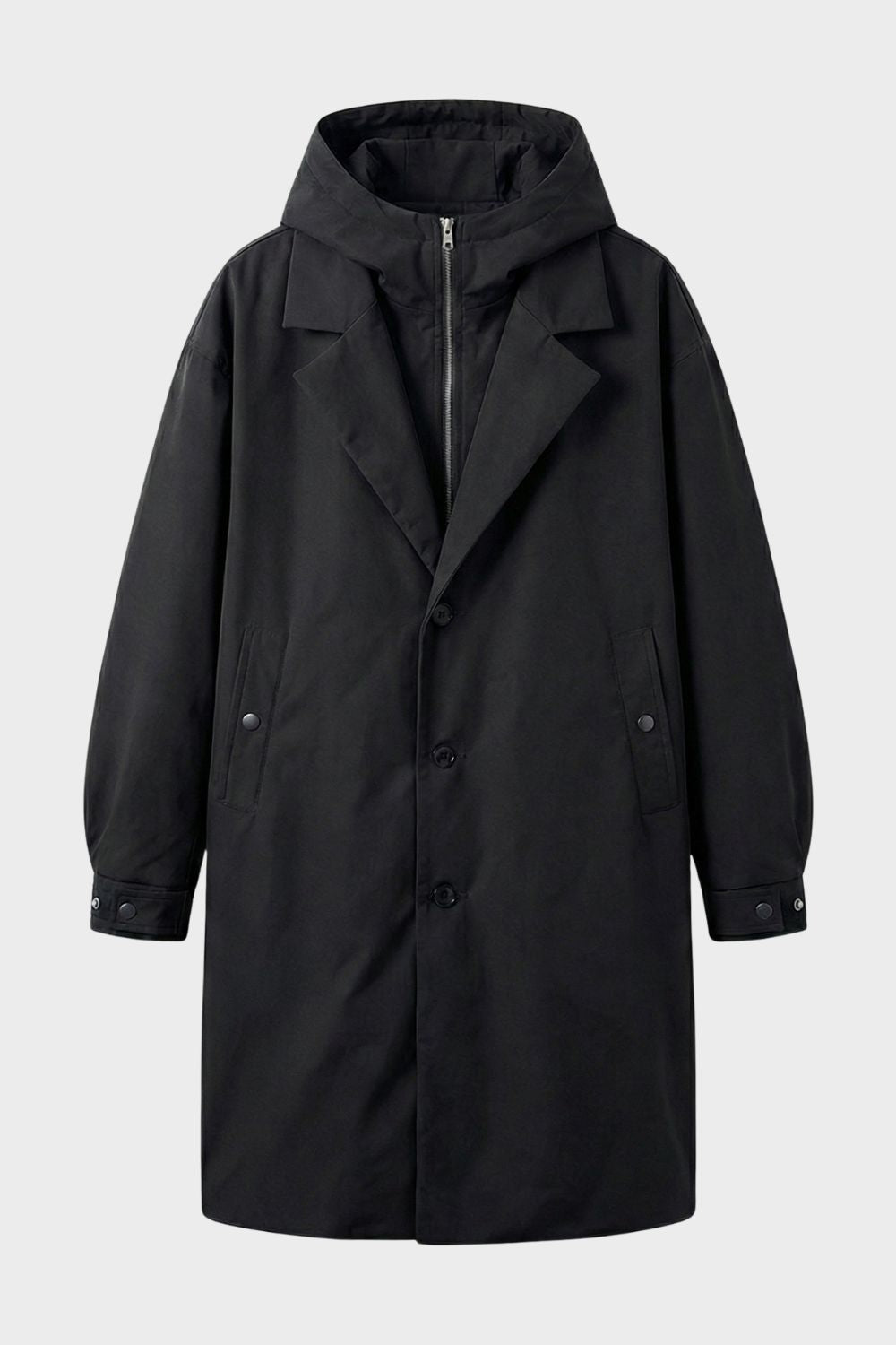 Men's Hooded Long Coat | Smart Casual Winter Jacket