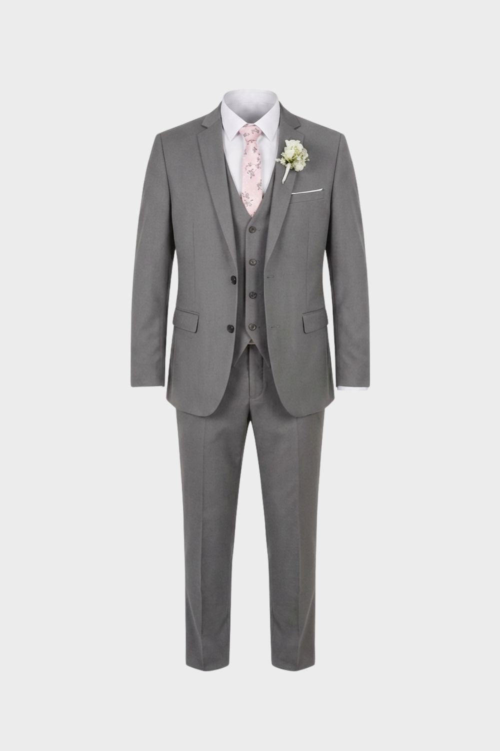Tailored Three-Piece Suit with Notch Lapel