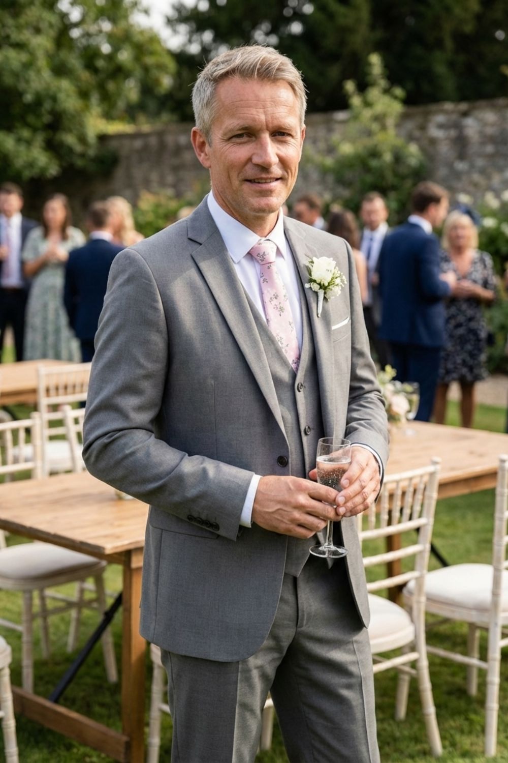 Tailored Three-Piece Suit with Notch Lapel