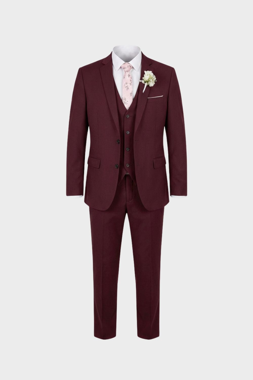 Tailored Three-Piece Suit with Notch Lapel