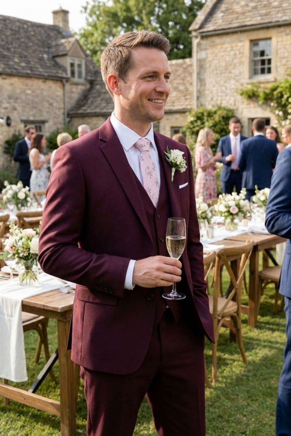 Tailored Three-Piece Suit with Notch Lapel