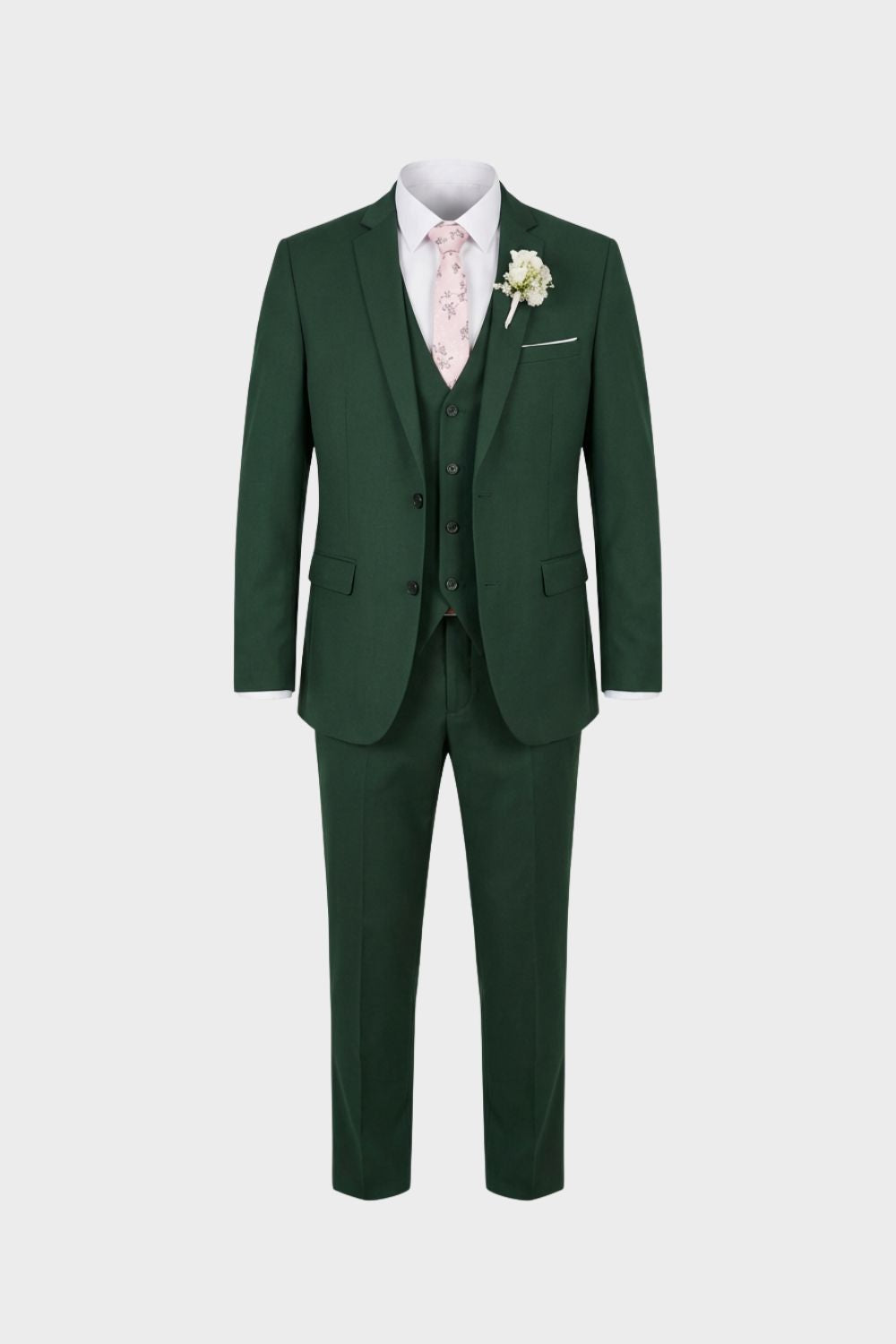 Tailored Three-Piece Suit with Notch Lapel