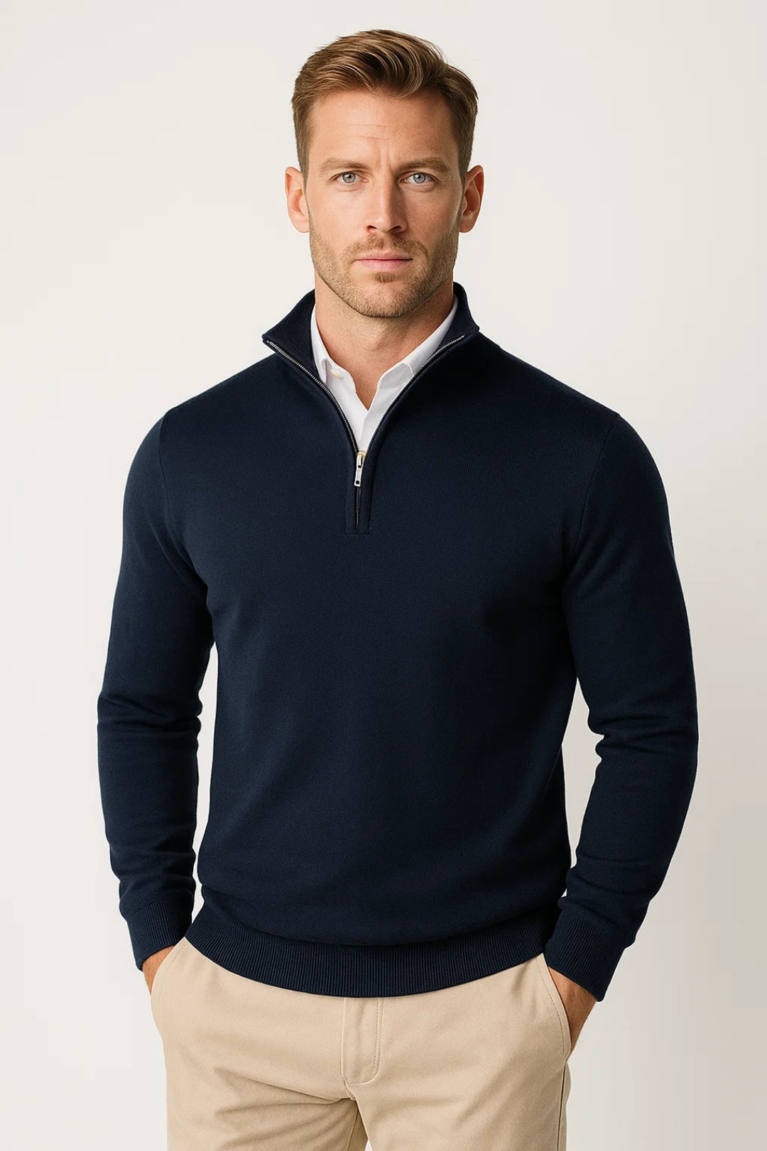 Men’s Smart Half-Zip Knitted Jumper