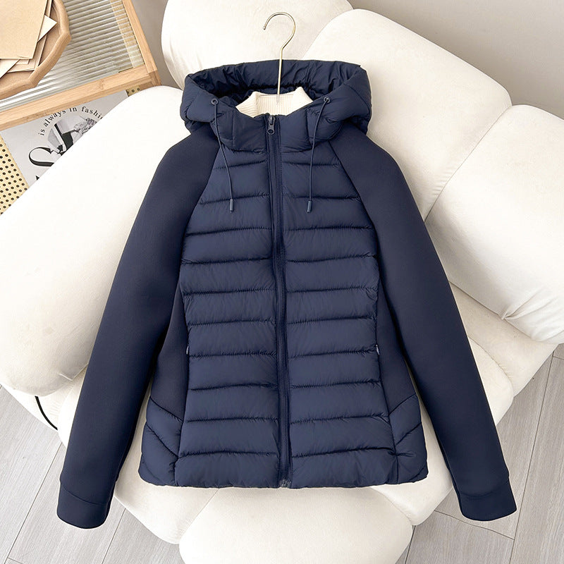 Women’s Hybrid Hooded Puffer Jacket with Padded Front