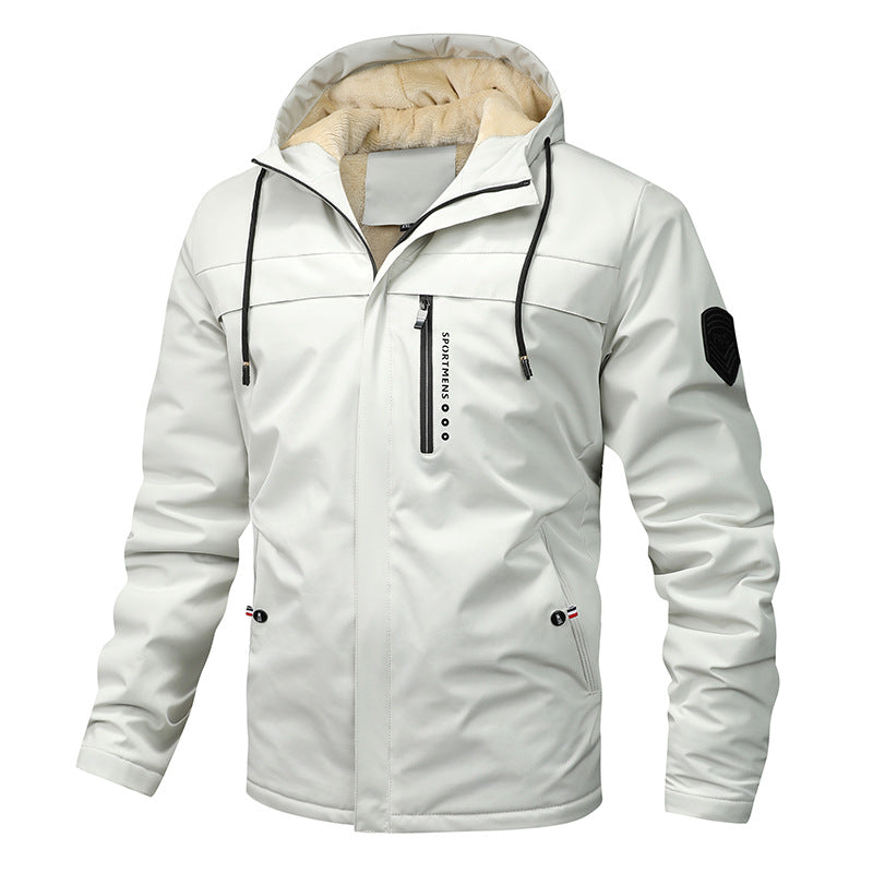 Men’s Hooded Outdoor Jacket with Zip Pockets