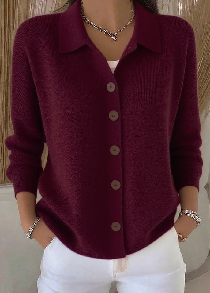 Women’s Collared Button-Front Knit Cardigan